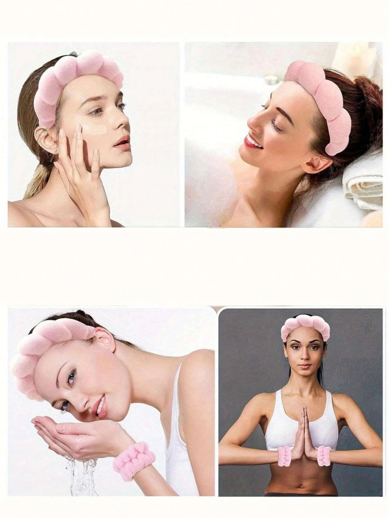 Luxury Fiber Headband & Wristband Set – Perfect for Skincare & Makeup