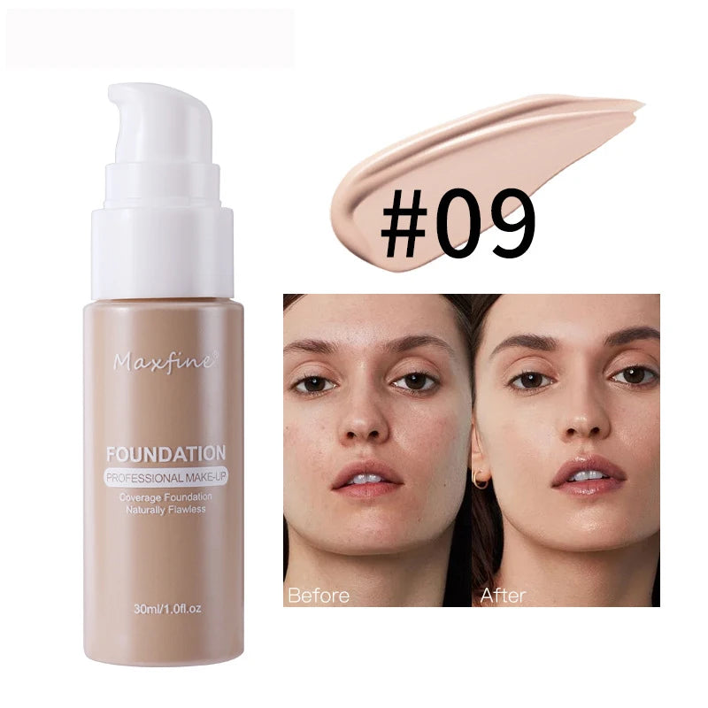 Base de maquillaje líquida: efecto corrector, resistente al agua y al sudor.