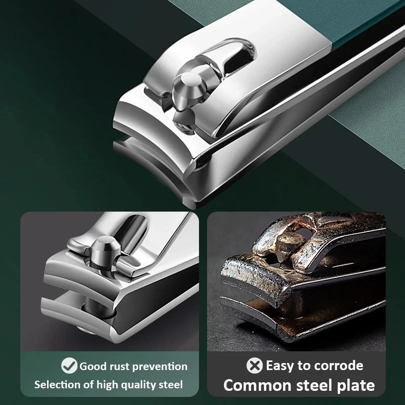 Juego de cortaúñas profesional (4/10 piezas) | Diseño giratorio con estuche de cuero, perfecto para manicura y pedicura