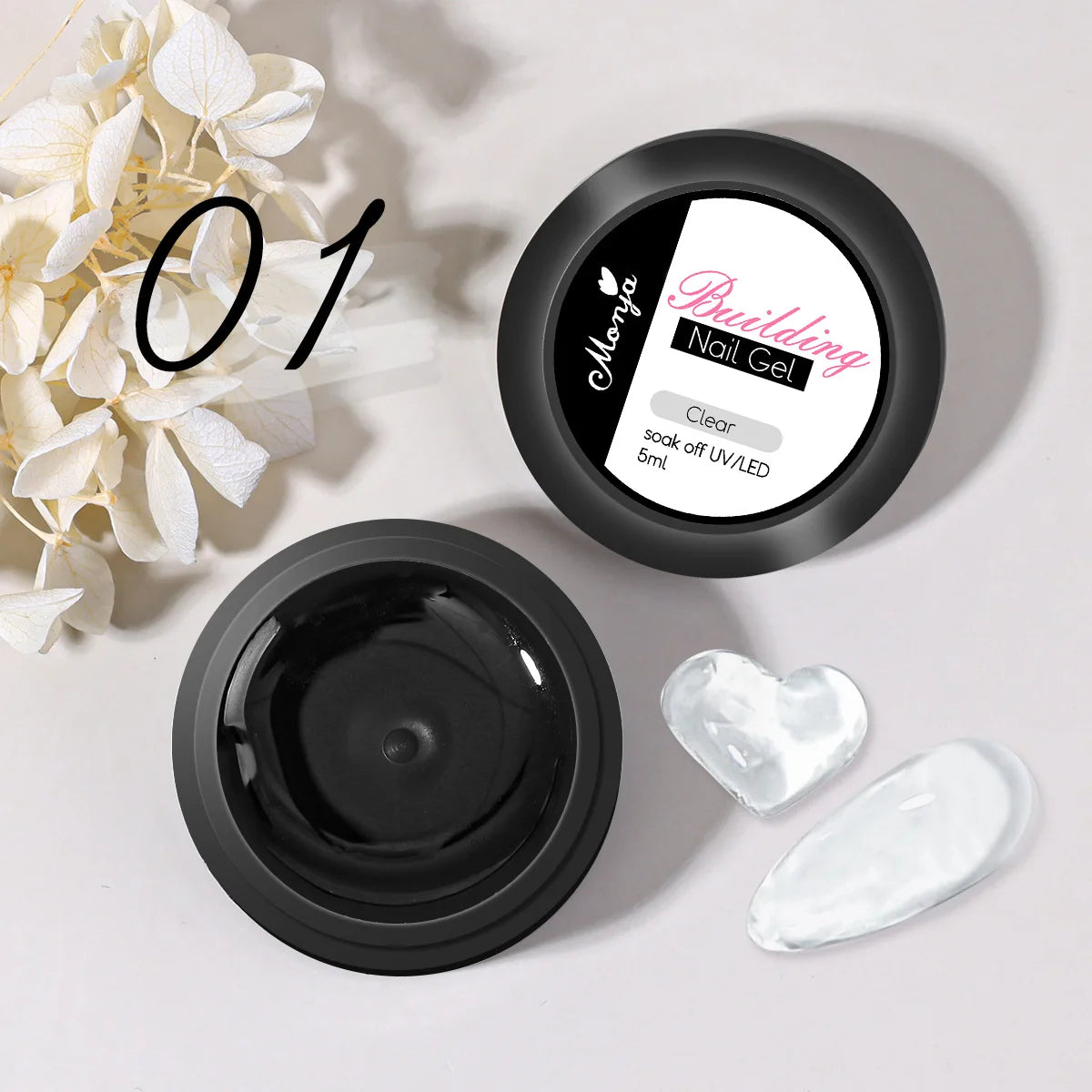 Gel transparente para extensiones de uñas (5/15 ml), esculpido 3D, aplicación en casa con luz UV/LED