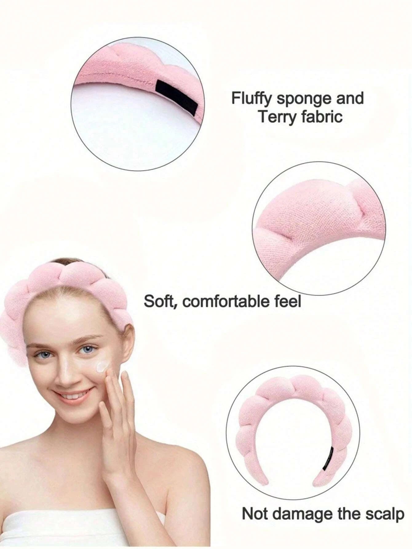 Luxury Fiber Headband & Wristband Set – Perfect for Skincare & Makeup