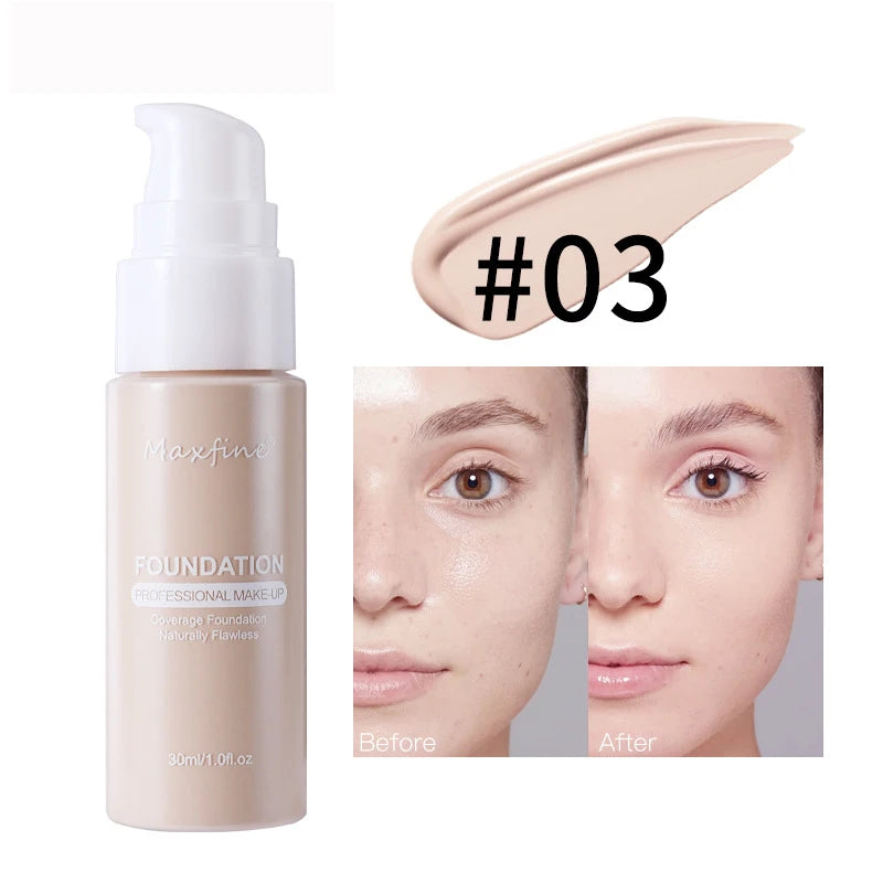 Base de maquillaje líquida: efecto corrector, resistente al agua y al sudor.