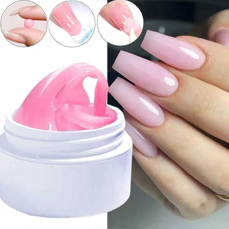 Gel transparente para extensiones de uñas (5/15 ml), esculpido 3D, aplicación en casa con luz UV/LED